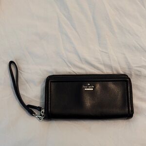 Kate Spade Black Leather Wristlet